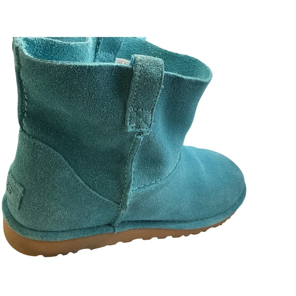 UGG Classic Mini Blue Teal Suede Sheepskin Ankle Boots 1017532 Womens Size 10